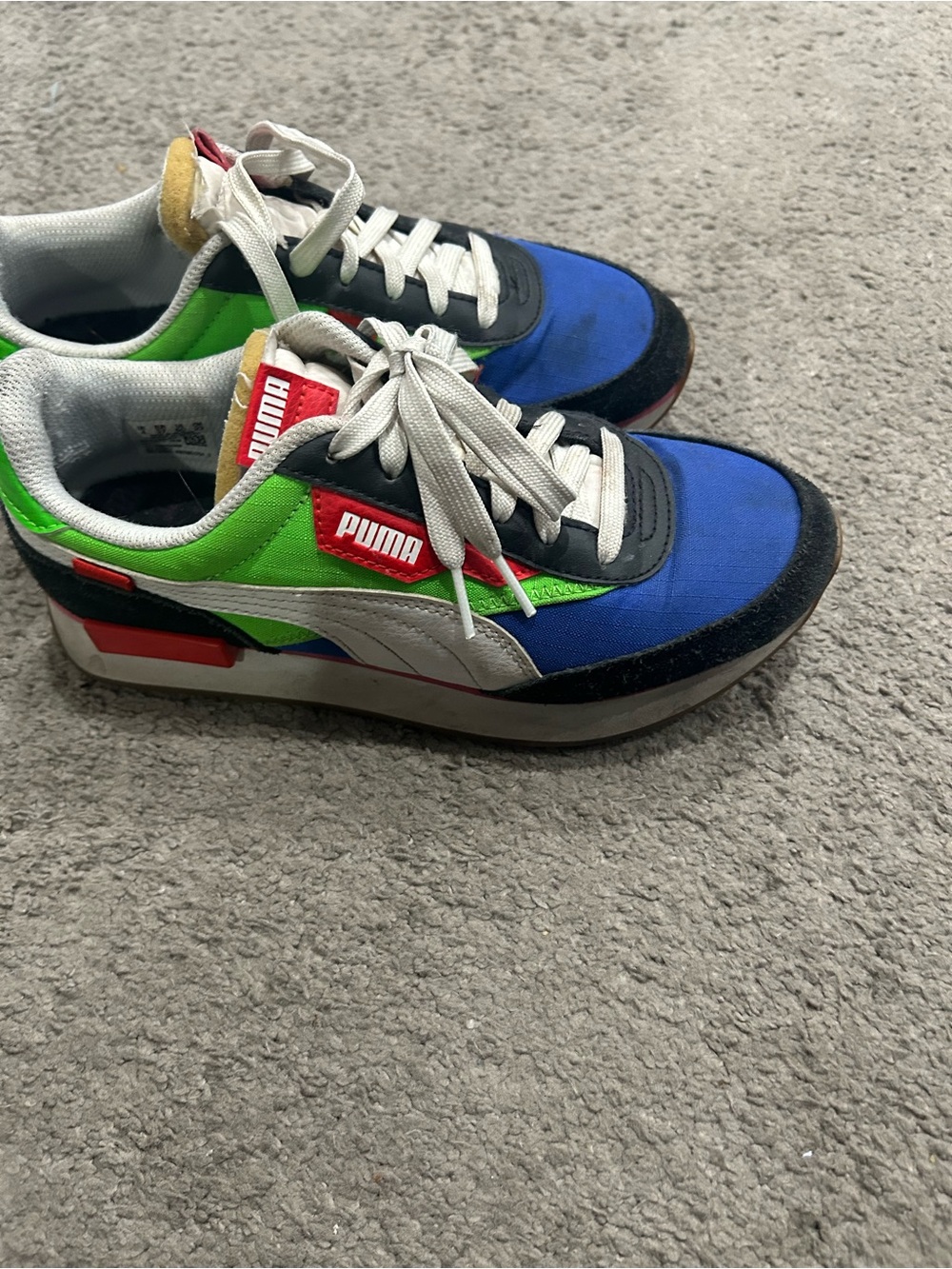 Puma Colorblock Athletic Sneakers - Blue, Green, Red & White - Picture 5 of 5
